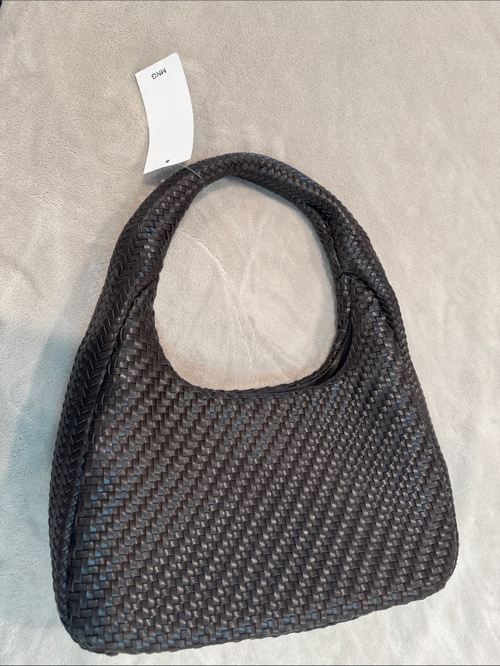 Mango Black Woven Shoulder Bag